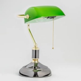 Brilagi - Lampă de birou BANK OFFICE 1xE27/60W/230V negru/auriu/verde