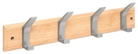 Cuier perete Ziny Gray, mdf, 4 carlige, 45 x 6.5 x H 10 cm