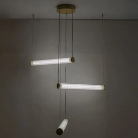 Lustra LED smart cu telecomanda COMO alama periata