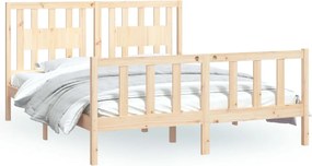 vidaXL Cadru de pat cu tăblie, 160x200 cm, lemn masiv de pin