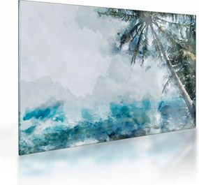 Tablou pe sticlă - Palmier lângă mare (70x50 cm)