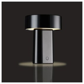 Veioză neagră LED din plastic (înălțime 18 cm) Oblong – Zone