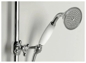 Set de duș argintiu lucios din alamă 142 cm cu robinet termostatic cu duș suspendat/cu duș de mână Antea – Sapho