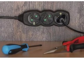 Prelungitor 3Z 5m negru