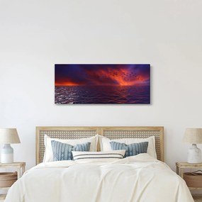 Tablou cu mare și păsări (120x50 cm)