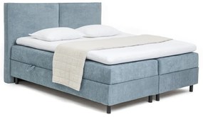 Pat boxspring albastru cu spațiu de depozitare 180x200 cm Elva Bold – Bonami Selection