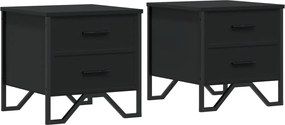 vidaXL Noptiere, 2 buc., negru, 40x41x40 cm, lemn prelucrat