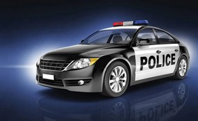 Fototapet - Mașina de poliție (254x184 cm)