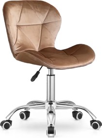 Reducere Scaun de birou maro deschis AVOLA VELVET II. calitate