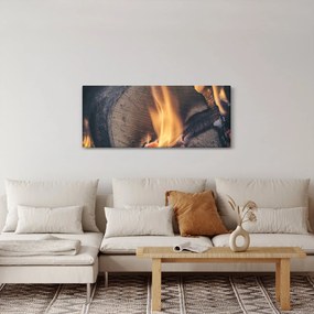 Tablou - Lemn în foc (120x50 cm)