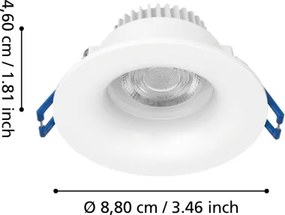 Eglo 902271 - Plafonieră pentru baie SALABATE LED/4,9W/230V pr.8,8cm IP65 albă