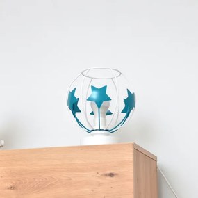 Lampă de masă pentru copii STARS 1xE27/15W/230V turcoaz/alb
