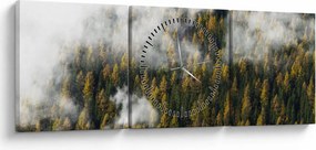 Tablou - Pădure în nori (cu ceas) (90x30 cm)