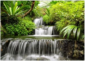 Tablou - Cascadă în pădurea tropicală (70x50 cm)