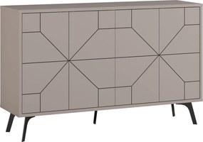 Comoda DUNE, gri/negru, PAL melaminat, 123x35x77 cm