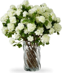Buchet artificial LUX din 36 fire Hortensii albe, Hydrangeas snowball