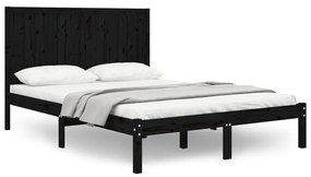 3105734 vidaXL Cadru de pat, negru, 140x200 cm, lemn masiv de pin