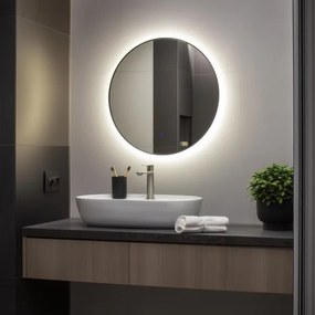 Brilagi - Oglindă de baie VENA BLACK cu LED, 19W/230V, 60 cm, IP44, CRI 90, dimerizabilă + CCT