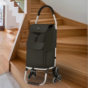 Jurhan Punga de cumpărături Shopper, cu roți pentru scări, 45L, 101x45x39 cm, neagră