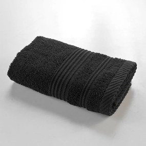 Prosop negru din bumbac din frotir 30x50 cm Tendresse – douceur d'intérieur