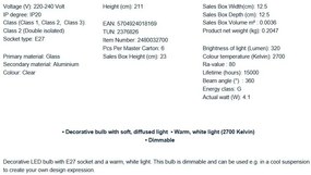 Bec decorativ Deco E27 Cone 15 Dimabil