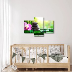 Tablou cu pietre pentru masaj și orhidee (90x60 cm)