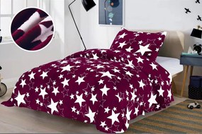 Lenjerie de pat micropolar STAR bordo Dimensiune lenjerie de pat: 70 x 90 cm | 140 x 200 cm