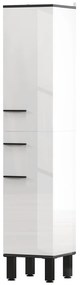 HOMCOM Dulap Înalt de Baie cu Sertar 2 Uși și Rafturi Ajustabile Mobilier Auxiliar de Baie Antirăsturnare 34x32x170 cm Alb | Aosom Romania