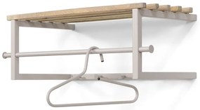 Cuier de perete în culoare naturală/taupe cu raft din metal 76 cm Marco – Spinder Design