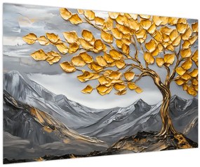 Tablou – Arbore cu frunze aurii (90x60 cm)