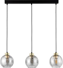 Lustră LED pe cablu DEVI 3xE27/15W/230V negru/fumuriu