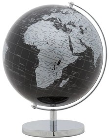 Decoratiune glob negru/argintiu din metal, ∅ 25 cm, Globe Mauro Ferretti