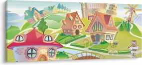 Tablou - Orășel colorat (120x50 cm)