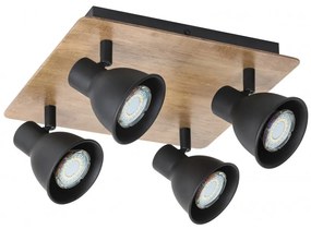 Plafoniera 4 spoturi design industrial metalica MAC negru 5905 RX
