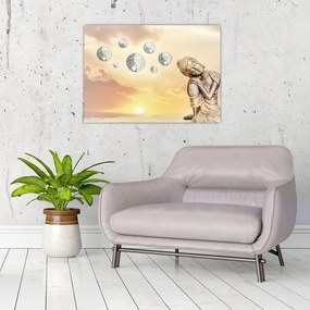 Tablou pe sticlă - Timp pentru meditații (70x50 cm)