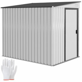 Outsunny magazie grădină căsuță de unelte pentru grădină 154x206.5x160/181 cm alb | Aosom Romania