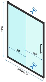 Cabina dus Rapid Slide Crom 110x80cm, Rea
