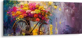 Tablou - Roată cu flori (120x50 cm)