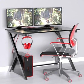 Birou calculator cadru metalic Nadia Homs, negru