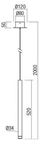Lustră LED pe cablu MADISON Redo 01-2044 LED/4W/230V cupru