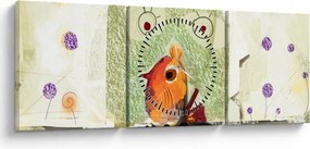 Tablou - Sufletul unei păsări (cu ceas) (90x30 cm)