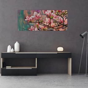 Tablou - Pictură în ulei, Sakura în floare (120x50 cm)