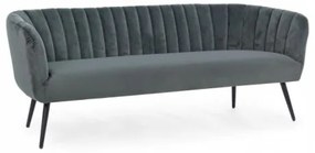 Canapea fixa tapitata cu stofa, 3 locuri Avril Velvet Gri, l178xA71xH69 cm