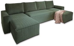 Coltar in forma de U COSARO 295x140 cm, verde inchis