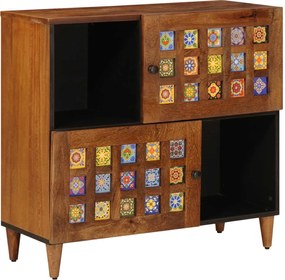 vidaXL Bufet cu depozitare castan 80 x 33 x 75 cm Lemn de mango solid