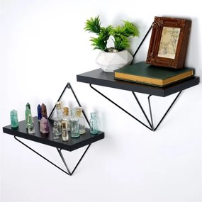 SET 2x raft negru de perete