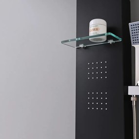 Panou de duș cu hidromasaj Alegro Black, oțel inoxidabil
