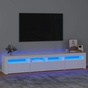 Dulap TV cu lumini LED, alb, 210x35x40 cm 1, Alb, 210 x 35 x 40 cm