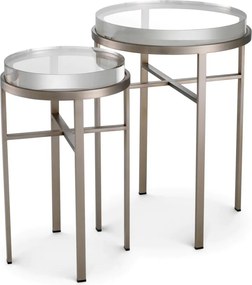 Set de 2 Masute LUX, Otel Periat, Sticla, Hoxton