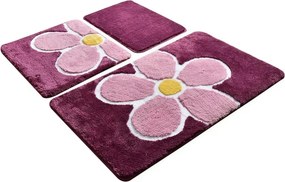 Set 3 covorase baie 359CHL3159, forma dreptunghiulara, acril, mov